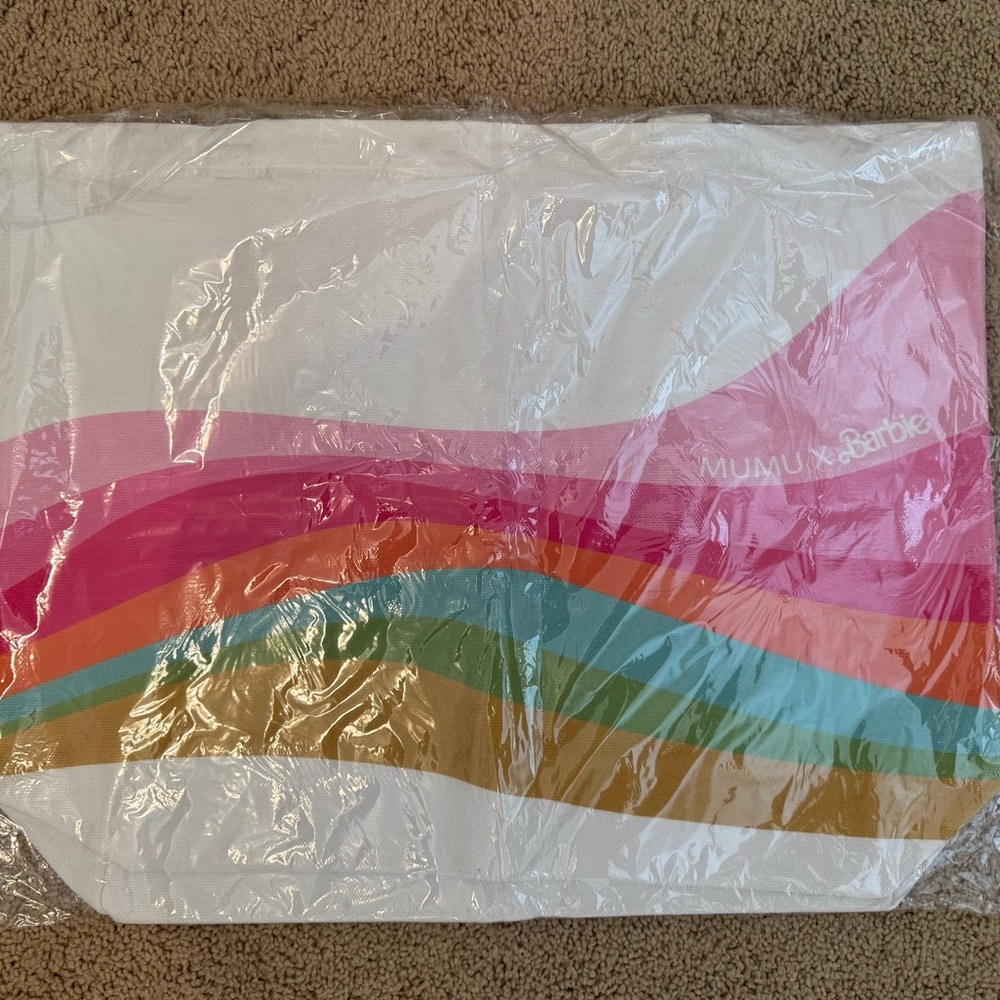NWT Show Me Your MuMu Barbie Shoreline Beach Bag Canvas - Picture 2 of 6
